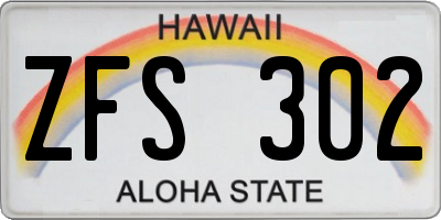 HI license plate ZFS302
