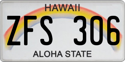 HI license plate ZFS306
