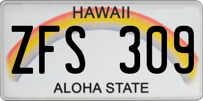 HI license plate ZFS309