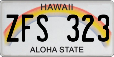 HI license plate ZFS323