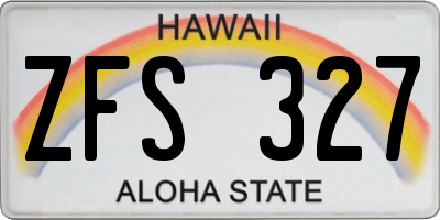 HI license plate ZFS327