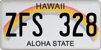 HI license plate ZFS328