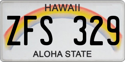 HI license plate ZFS329