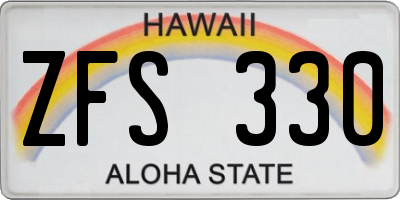 HI license plate ZFS330
