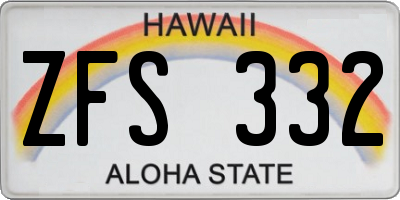 HI license plate ZFS332