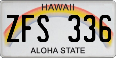 HI license plate ZFS336