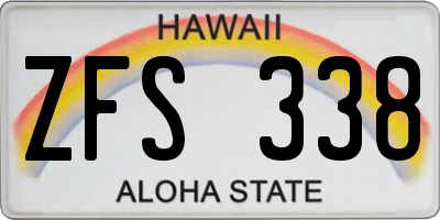 HI license plate ZFS338