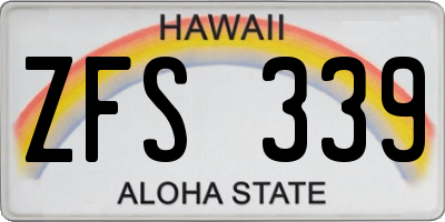 HI license plate ZFS339