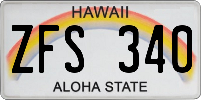HI license plate ZFS340