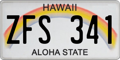 HI license plate ZFS341