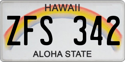 HI license plate ZFS342