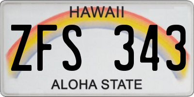 HI license plate ZFS343