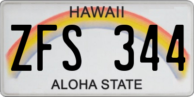 HI license plate ZFS344