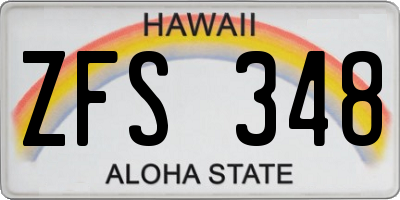 HI license plate ZFS348