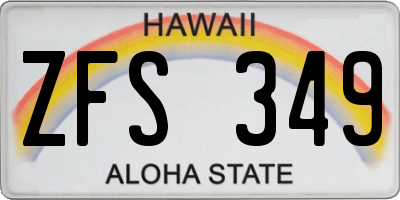 HI license plate ZFS349