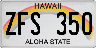 HI license plate ZFS350