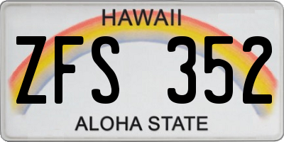 HI license plate ZFS352