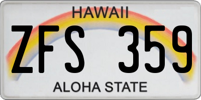 HI license plate ZFS359