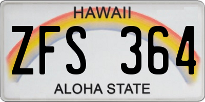 HI license plate ZFS364