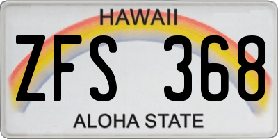 HI license plate ZFS368