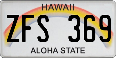 HI license plate ZFS369