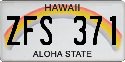 HI license plate ZFS371