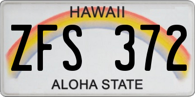 HI license plate ZFS372