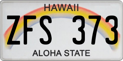 HI license plate ZFS373