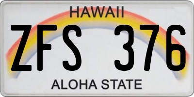 HI license plate ZFS376
