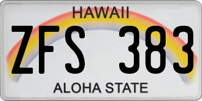 HI license plate ZFS383