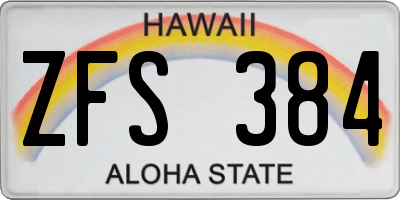 HI license plate ZFS384