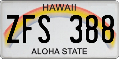 HI license plate ZFS388