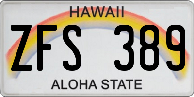 HI license plate ZFS389