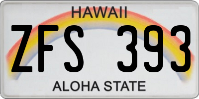 HI license plate ZFS393