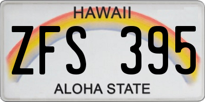 HI license plate ZFS395