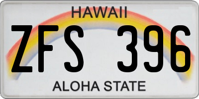HI license plate ZFS396