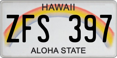 HI license plate ZFS397