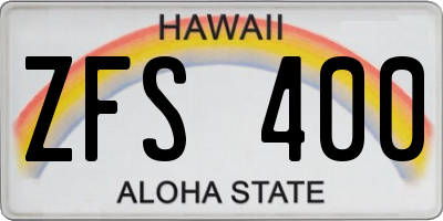 HI license plate ZFS400