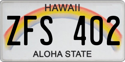 HI license plate ZFS402