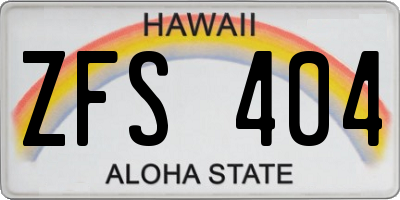 HI license plate ZFS404