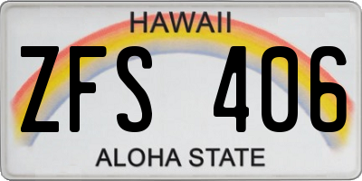 HI license plate ZFS406