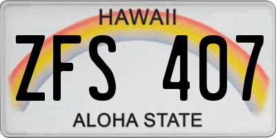 HI license plate ZFS407