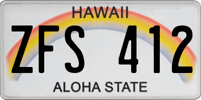 HI license plate ZFS412