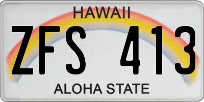 HI license plate ZFS413