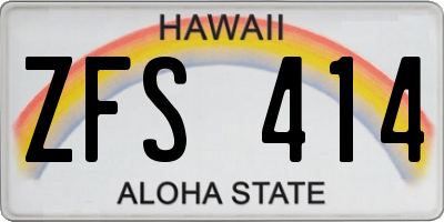 HI license plate ZFS414