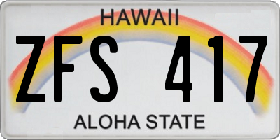 HI license plate ZFS417