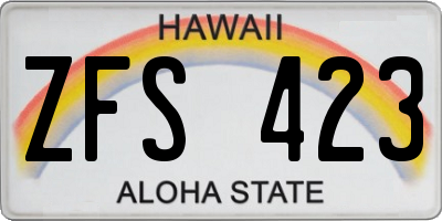 HI license plate ZFS423