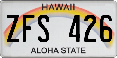 HI license plate ZFS426