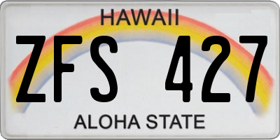 HI license plate ZFS427