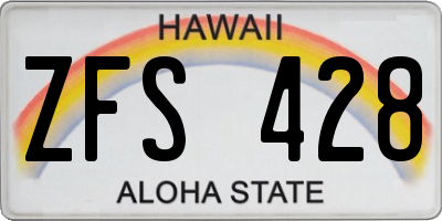 HI license plate ZFS428